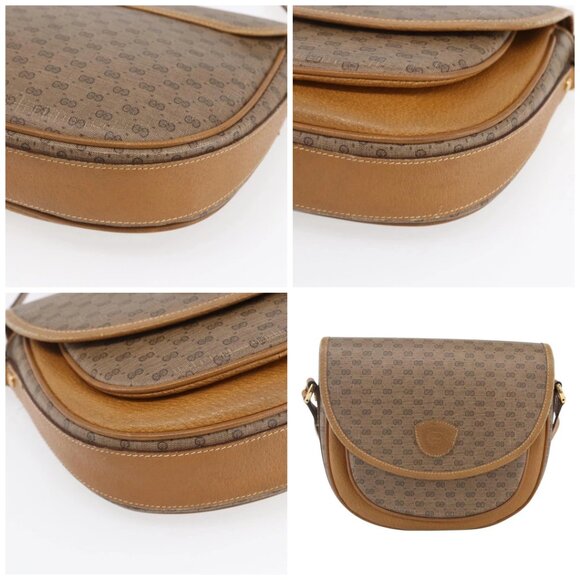 GUCCI Micro GG Supreme Shoulder Bag PVC Beige Gold - Picture 11 of 15